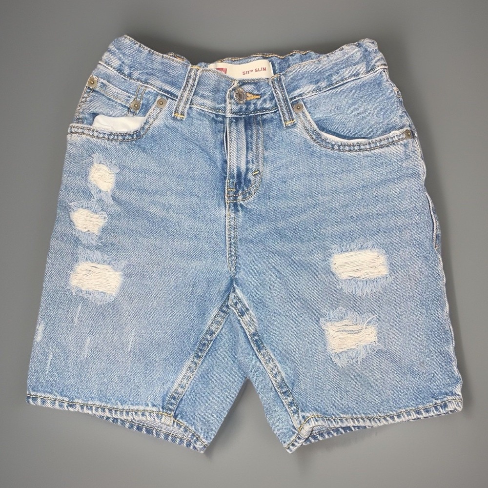 Levi's 511 Slim Boy's Size 10 Blue Distressed Denim Shorts
